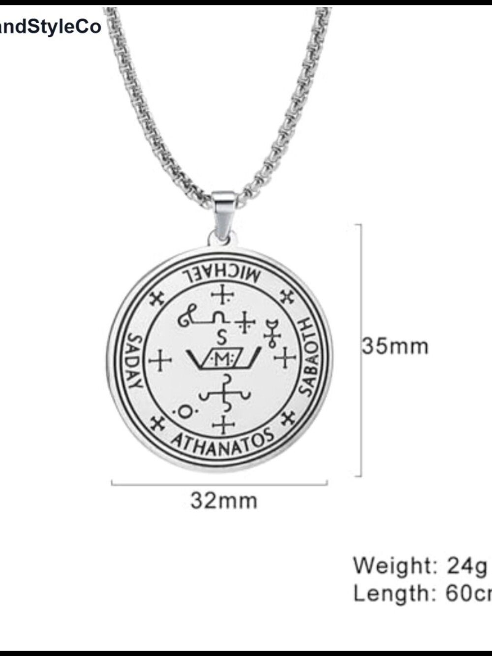Archangel Michael Necklace Protective Talisman Pendant Stainless Steel - Picture 5 of 6